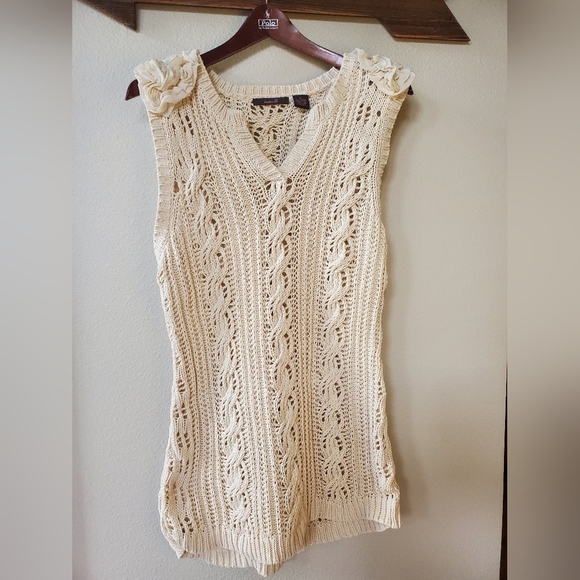 Heather B Womens SleevelessEmbellished Tunic Sweater. Size XL - Picture 1 of 7